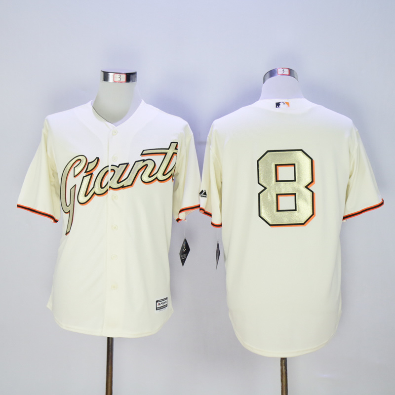 Men San Francisco Giants 8 Pence Cream MLB Jerseys